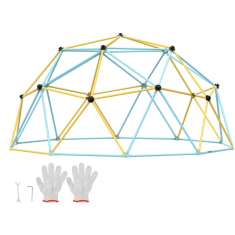 VEVOR Dome deEscalade Geometrique pour Enfants 3-10 Ans, Cage deEscalade 305 cm, Supporte 340 kg, avec Poignee deEscalade, Assemblage Facile, Aire de Jeux Exterieure et Interieure, Arriere-cour
