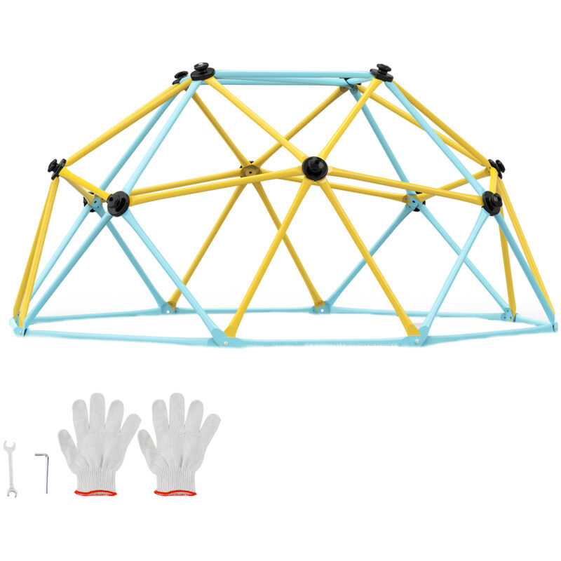 Vevor Dome deEscalade Geometrique pour Enfants 3-9 Ans, Cage deEscalade 183 cm, Supporte 272 kg, avec Poignee deEscalade, Assemblage Facile, Aire de