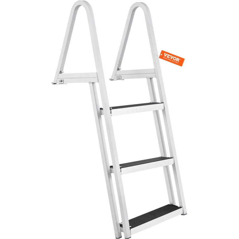 Vevor Echelle de quai, 3marches amovibles, echelle de bateau ponton alliage dealuminium, charge 158,7kg​, avec marche antiderapante, facile a