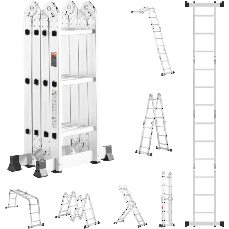 VEVOR Échelle Télescopique 7 en 1 Réglable Avec Barre Équilibre Hauteur de Portée 350cm