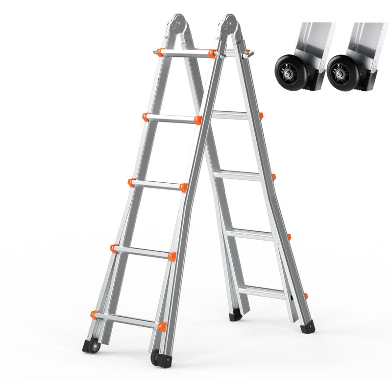 VEVOR Échelle télescopique à cadre en A en aluminium 5990 mm 149,7 kg extérieur