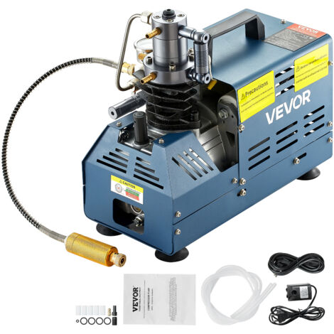 VEVOR Elektrische Hochdruck Luftkompressor 1800W PCP Hochdruck Kompressor Pumpe 4500PSI PCP Inflator 3-6,8L Tankkapazität Kompressor 2800U/min Selbstabschaltung Ideal für Tauchflasche Paintball-Tank