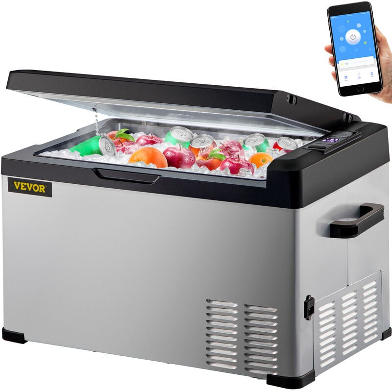 VEVOR Elektrische Kühlbox mit Griff, Batterieschutz, 30 Liter, 12 V und 240 V für Auto, Lkw, Boot, Reisemobil, -20 ℃ - 20 ℃ / -4 ℉ - 68 ℉ Tragbare