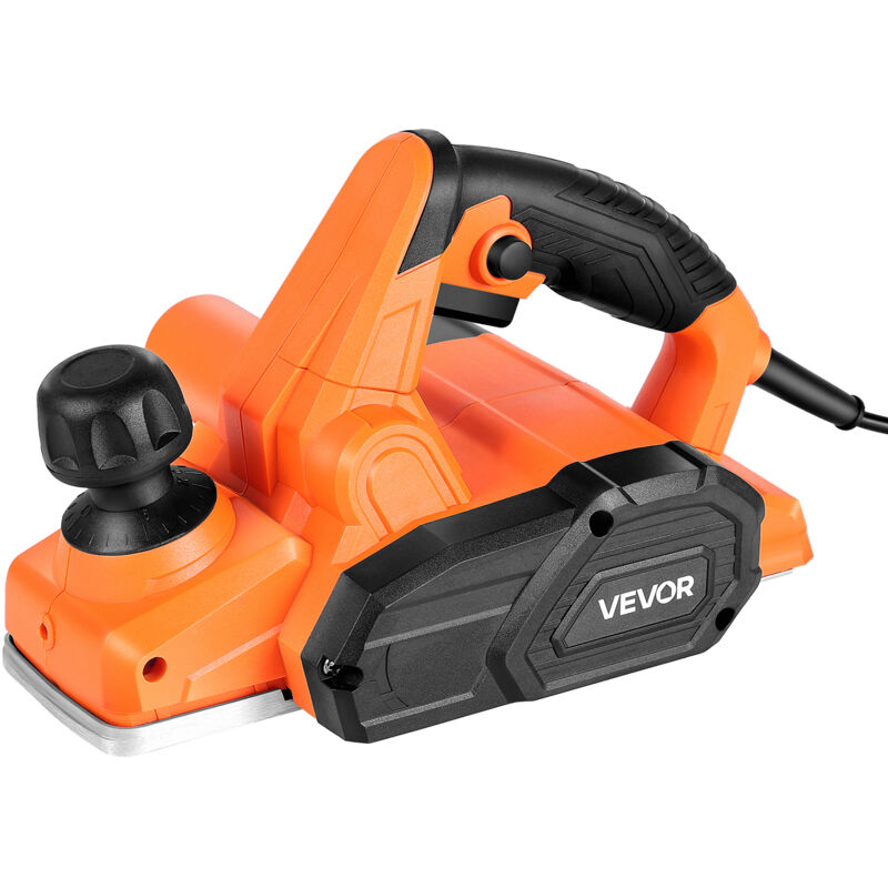 Vevor Elektrohobel, 82 Mm Schnittbreite, 650 W, 16800 U/Min, Handhobel Für Holz, Mit Einstellbarer Schnitttiefe, 2 Klingen, Für Holzbearbeitung, Holzfasen, Heimwerkerarbeiten, Hobelmaschine