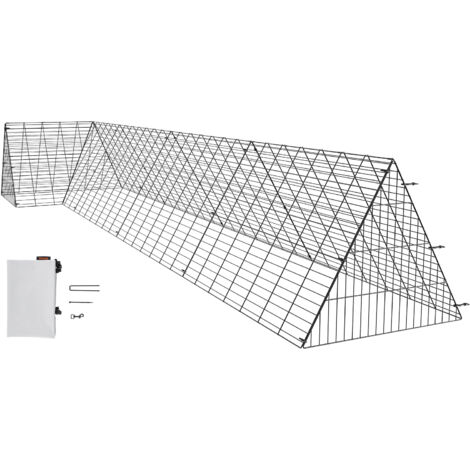 VEVOR Enclos du poulailler, 400 x 100 x 61,5 cm (Lx Lx H), tunnels a poules pour la cour, poulailler portable pour l’exterieur avec cadres d’angle, cage a poules adapte aux poulets, canards, lapins