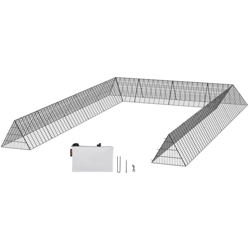 VEVOR Enclos du poulailler, 600 x 400 x 61,5 cm (L x L x H), tunnels de poulet pour la cour,poulailler portable pour l’exterieur avec cadres d’angle,
