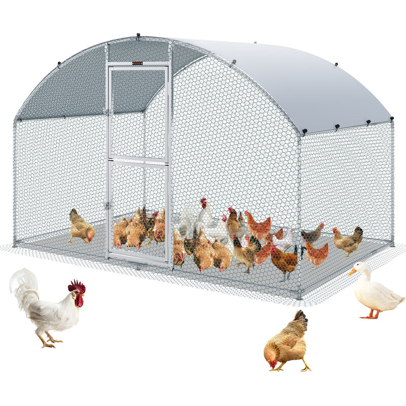 Mophorn - vevor Enclos Poulailler Exterieur Metal 200x300x200 cm Grand Enclos a Poules Bache Impermeable Toit en Dome Enclos Parc Grillage Double