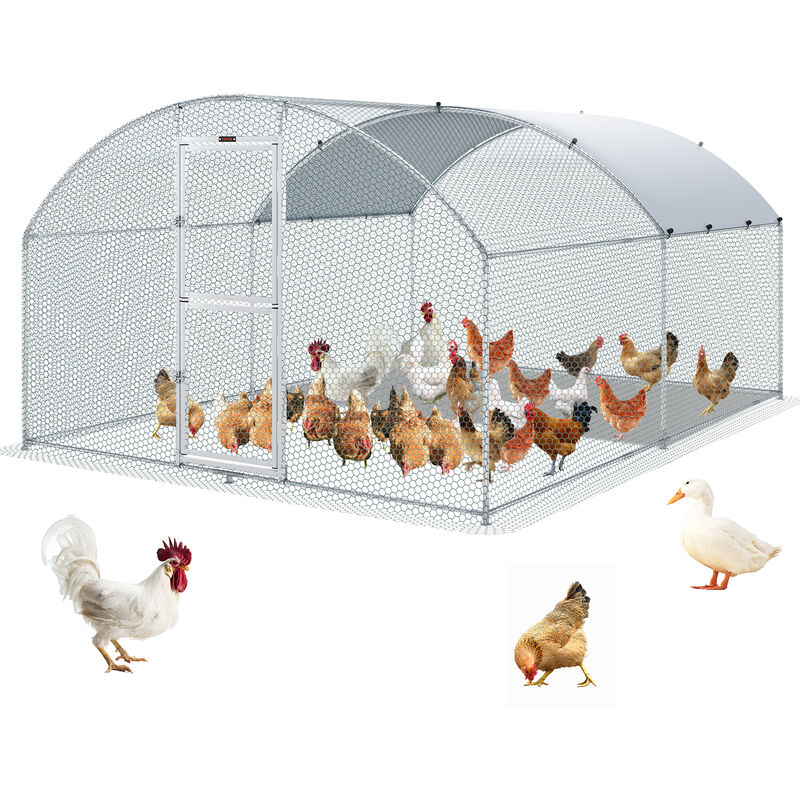 Mophorn - vevor Enclos Poulailler Exterieur Metal 400x300x200 cm Grand Enclos a Poules Bache Impermeable Toit en Dome Enclos Parc Grillage Double