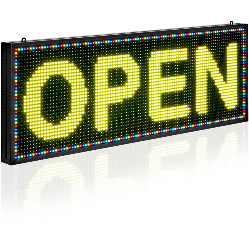 Enseigne Lumineuse led Programmable 99x35 cm, Panneau d'Affichage Numerique Couleur Pleine P10, gif a Motifs de Texte Personnalises, Commande