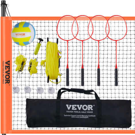 Filet De Volleyball/Badminton Portable - Pliable En Nylon - Pour Plage Et Extérieur