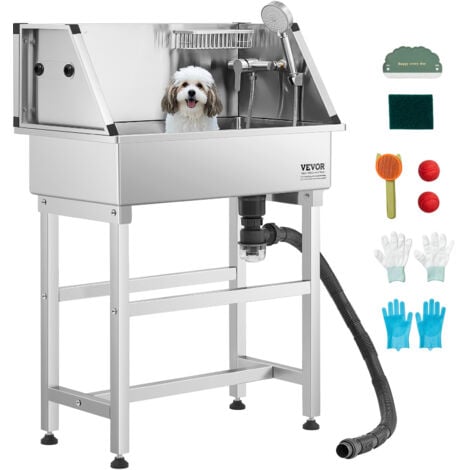 VEVOR Estación de Lavado de Perros con Elevación Electrica, Bañera