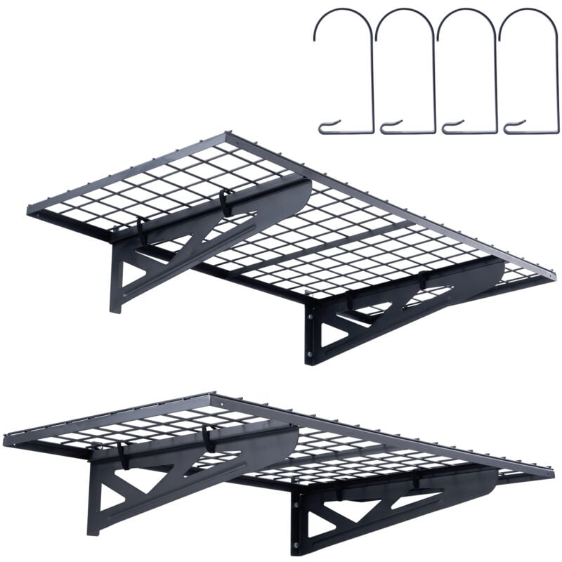 Mophorn - vevor Etagere Murale Flottante de Rangement Garage 122x61 cm Lot de 2 Grande Surface Utilisable Capacite de Charge 114 kg par Etagere