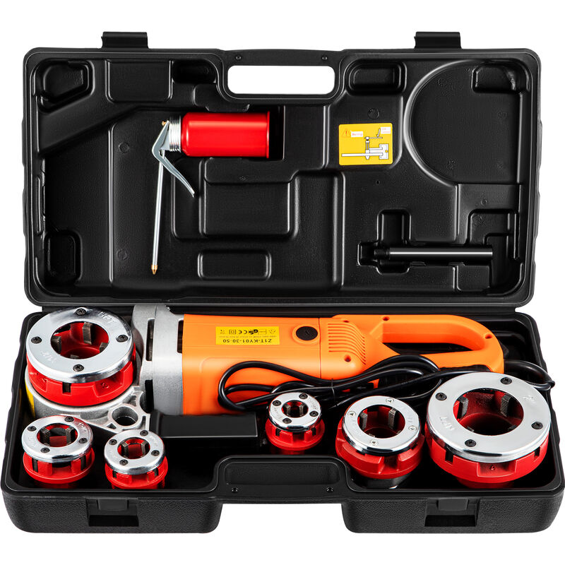 Vevor - Fileteuse de Tuyau Electrique 2300 w Filiere Electrique 1,27-5 cm avec 6 Matrices Machine a Fileter Electrique 22 tr/min S'appliquer au