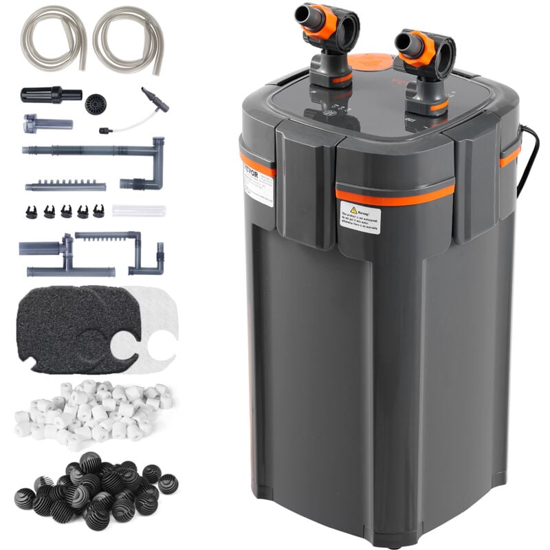 Vevor Filtre deaquarium 1000 l/h, filtre a 3 etages 284 l, filtre interne ultra silencieux avec protection uv, filtre de puissance submersible avec