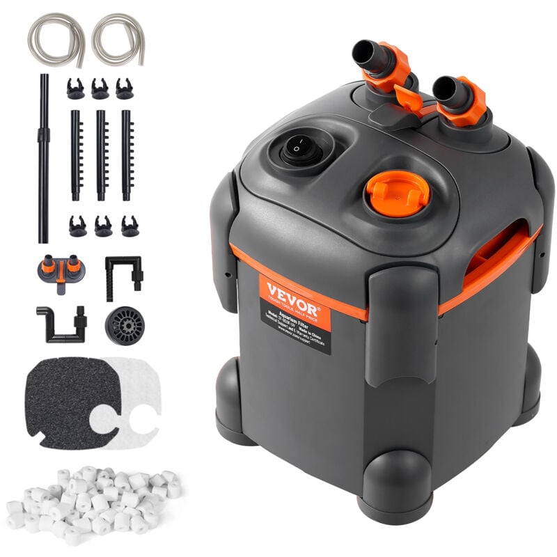 Vevor Filtre deaquarium 650 l/h, filtre a cartouche 113,6 l, filtre interne deaquarium ultra silencieux avec protection uv, filtre de puissance