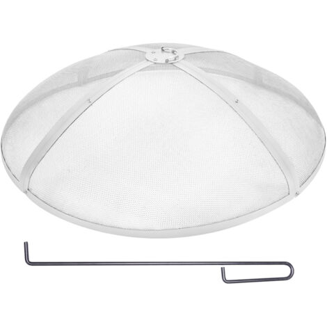 VEVOR Fire Pit Spark Screen Round 36", Reinforced Heavy Duty Steel Metal Cover, Outdoor Firepit Lid, Easy-Opening Top Screen Covers Round with Ring Handle for Outdoor Patio Fire Pits Backyard
