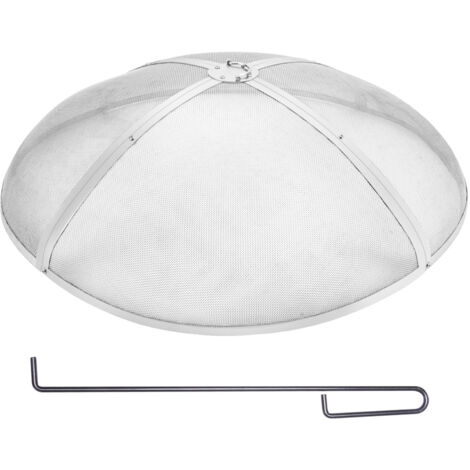 VEVOR Fire Pit Spark Screen Round 40", Reinforced Heavy Duty Steel Metal Cover, Outdoor Firepit Lid, Easy-Opening Top Screen Covers Round with Ring Handle for Outdoor Patio Fire Pits Backyard