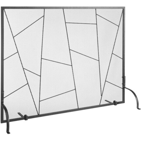 VEVOR Fireplace Screen Single Panel, Sturdy Iron Mesh Fireplace Screen, 906(L) x720(H)MM Spark Guard Cover, Simple Installation, Free Standing Fire Fence Grate for Living Room Home Decor Modern