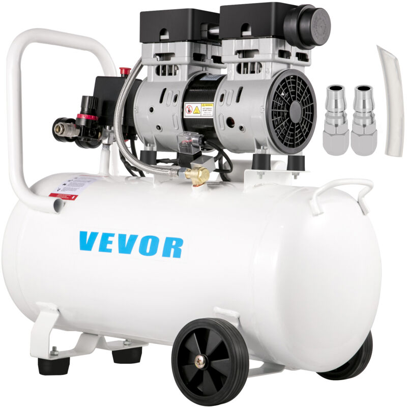 Vevor Flüsterkompressor 50 L, Leise Ölfrei Kompressor 750 W, Ölfrei Luftkompressor 65 Db, Druckluftkompressor 230 V, Silent Druckluft Kessel 170 L