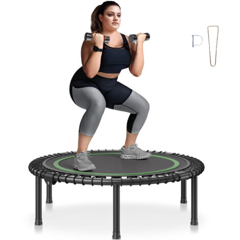 VEVOR Foldable Mini Trampoline, 40 Inch Fitness Rebounder, Max Load 330 lbs Exercise Trampoline, Stable & Quiet Indoor Small Workout Trampoline, Mini Trampoline for Adults Indoor/Garden Workout