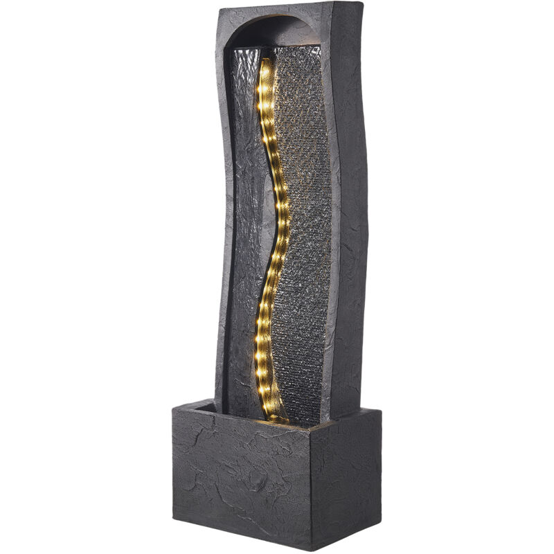 VEVOR Fontaine Exterieure de Jardin, Hauteur 98 cm, Cascade Moderne, avec Eclairage LED et Pompe, pour Jardin, Terrasse, Arriere-cour, Decoration