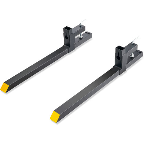 VEVOR Forche per Pallet Lunghezza 109cm Capacita Carico Max. 907kg, Coppia di Forche per Movimentazione Carico per Benne Trattori Minipala Escavatori in Acciaio, Forche per Benne Rimovibili per Carico