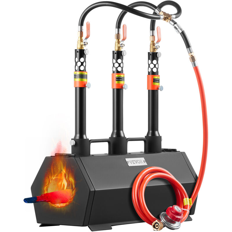 Vevor - Forge a Gaz Propane 3 Bruleurs, Four de Fusion au Propane Temperature Max 14267 ℃, Four de Forge a Gaz Portable, Fabrication Couteaux