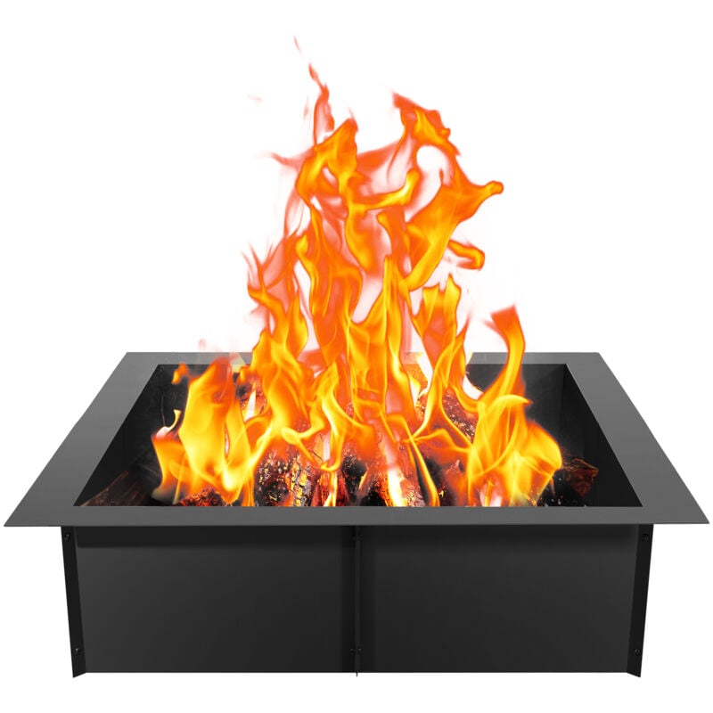 Vevor - Foyer carre, dimensions exterieures 36 x 36/interieures 30 x 30, hauteur 10 pouces, construction en acier au carbone durable, anneau de feu