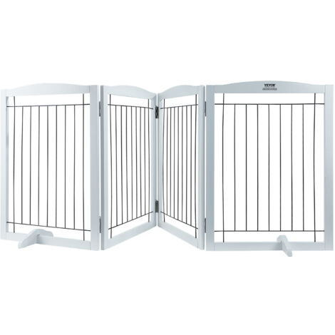 COSTWAY Absperrgitter Hunde Schutzgitter Holz Tuerschutzgitter Kindergitter Hundeabsperrgitter 104 203cm Verstellbar 17923077