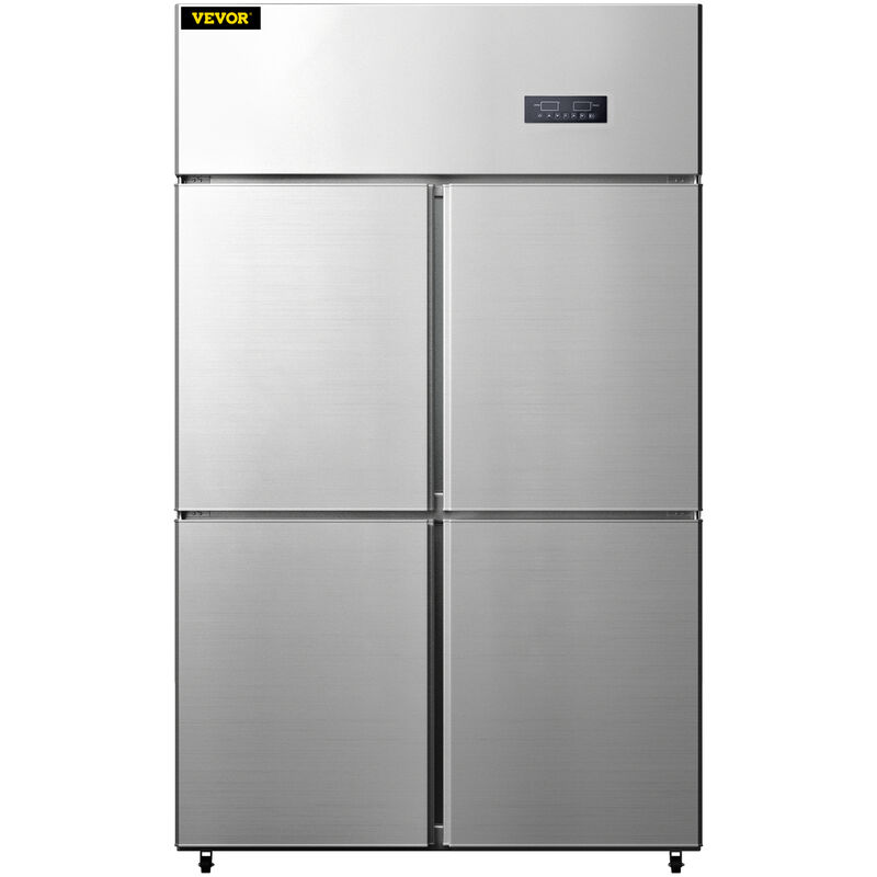 VEVOR Frigorifero Americano da 121 x 70 x 195 cm, Frigo da 4 Porte in Acciaio inox Volume da 780L, con compressore da 272 W per Basso Rumore, Uso per