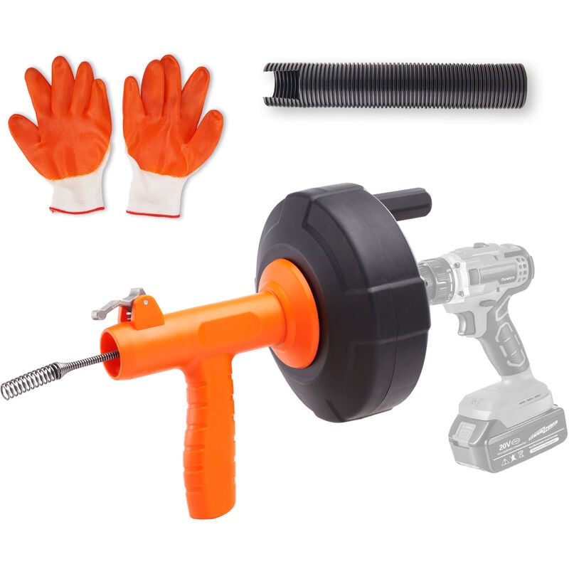 Mophorn - vevor Furet Deboucheur de Canalisation 76,2 cm Furet de Plomberie Alimentation Automatique Tige pour Perceuse Deboucheur Drain avec Tuyau