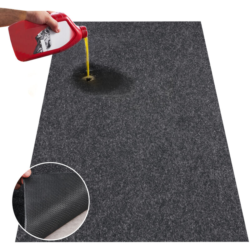 Vevor Garagenbodenmatte 2286 X 5791, 2 X 2, 4 Mm Werkstattboden 820-850 G/m² Garagenboden Filz & Tpe Öl Auffangmatte Garagenmatte Servicematte