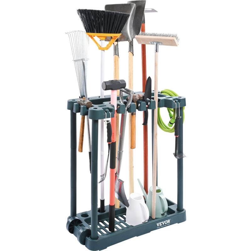 Mophorn Vevor Gartengeräte Ständer 75x35x82cm Gerätehalter Organizer Pp Mehrzweck Gartengeräteaufbewahrungsregal 10 Werkzeugfächer Anti-kipp-system