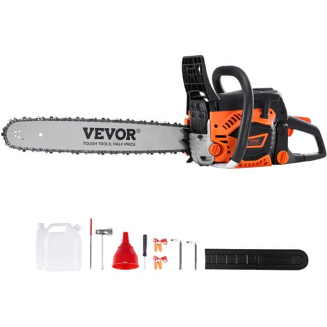 VEVOR Gas Chainsaw, 58CC 20" 3.22HP, Gasoline Powered Chain Saw, Handheld Cordless Petrol Chainsaws for Tree Wood Branch Cutting, Tree Trimming, Land Clearing, Farm Garden Ranch Forest Cutting Use