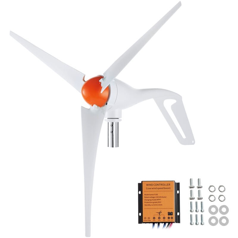 Mophorn - vevor Generateur deeolienne 500 w, kit deeolienne 24 v, generateur deenergie eolienne a 3 pales avec controleur mppt, direction du vent