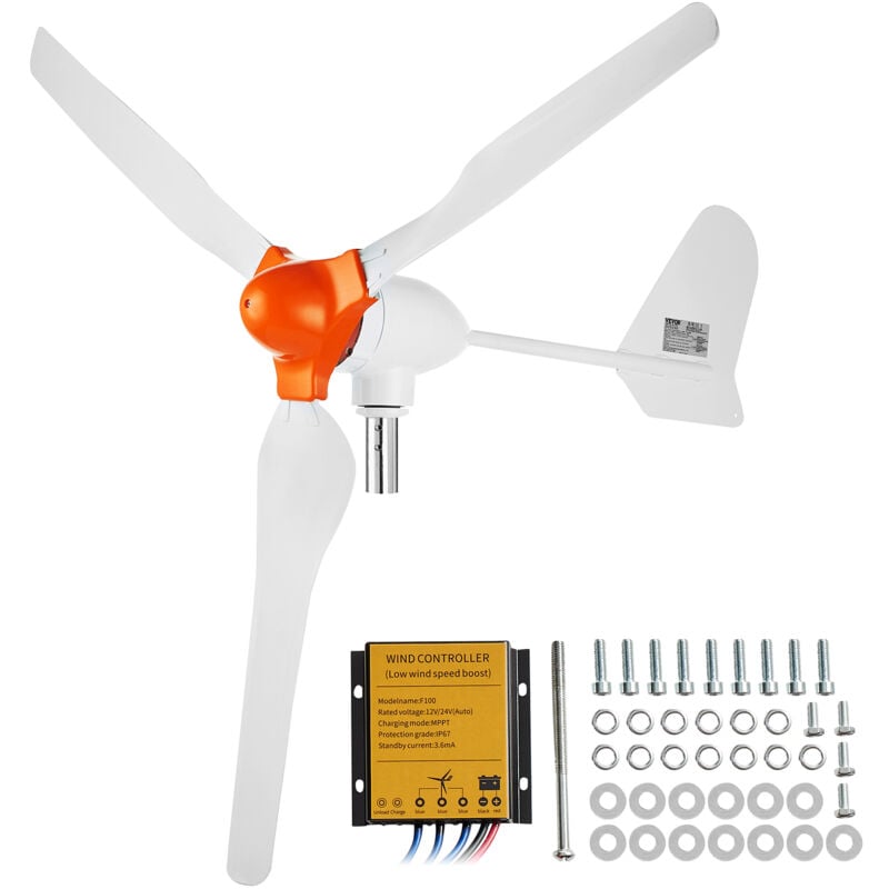 Mophorn - vevor Generateur deeolienne 800 w, kit deeolienne 12 v, generateur deenergie eolienne a 3 pales avec controleur mppt, direction du vent