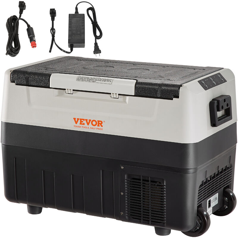 Vevor - Glaciere Electrique Portable de 45 l Refrigerateur de Voiture Portable 12/24 v cc 100-240 v ca Frigo Voiture Double Zone 0,6 kW.h -20 °c a 10