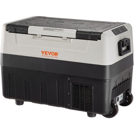 VEVOR Glaciere Electrique Portable de 55 L Refrigerateur de Voiture Portable 12/24 V CC 100-240 V CA Frigo Voiture Double Zone 0,6 kW.h -20 °C a 10 °C Reglable Congelateur pour Camion Bateau Camping