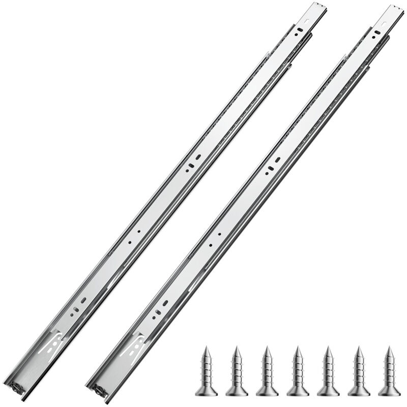VEVOR Glissieres de Tiroir, 10 Paires, Coulisses de Tiroir a Billes a Montage Lateral 600 mm Capacite de Charge 45 kg, Rail de Guidage en Acier au
