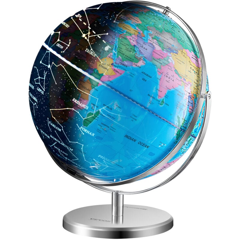 Vevor - Globe terrestre lumineux avec support, 330,2 mm, globe educatif avec base stable metal lourd, veilleuse led constellation imprimee hd,