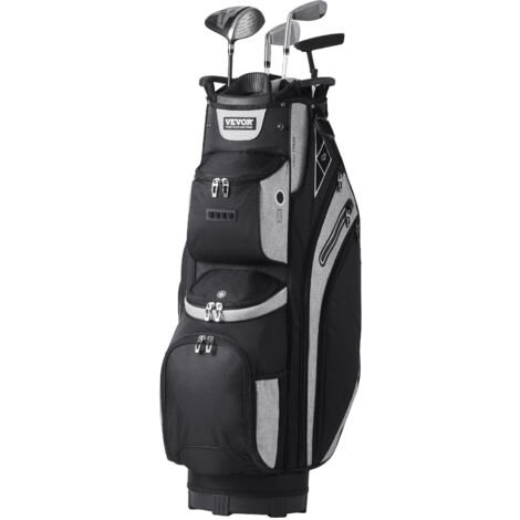 VEVOR Golf Cart Bag with 14 Way Organizer Divider Top, 36” 13 Pockets Premium Cart Bag, Durable Golf Bags with Handles & Dust Cover & Detachable Straps for Men & Women, Black Color-Block