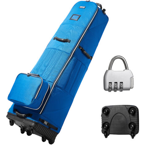 VEVOR Golf Travel Bag, Outdoors Soft-Sided Golf Travel Cover, Heavy Duty 1200D Polyester Oxford Wear-Resistant Waterproof, Padded Luggage Case with Wheels, Foldable Golf Club Storage Bag for Airline