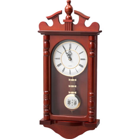 VEVOR Grandfather Clock, 23.2 in Classic Vintage Pendulum Clock, Pine Wood & MDF Wall Clocks with Quartz Movement and Quiet Design, for Living Room, Bedroom, Home Decor & Gift (Cherry Tone Finish)