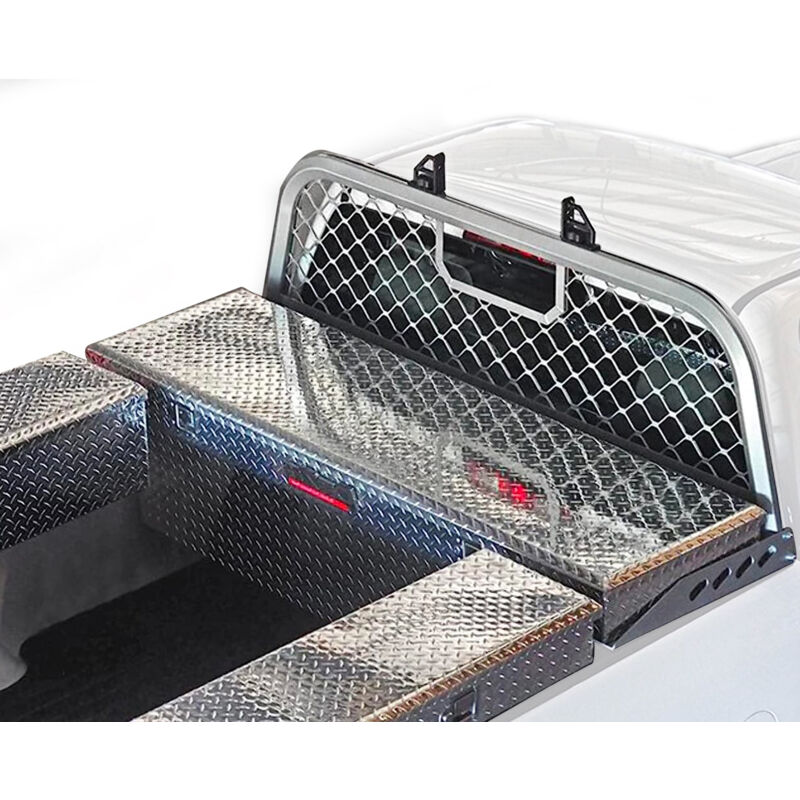 Vevor Grille de Protection pour Vitre Arriere en Alu 216 cm de Longueur Arret de Charge pour Pickup Capacite de Poids 136 kg Barriere pour Protection