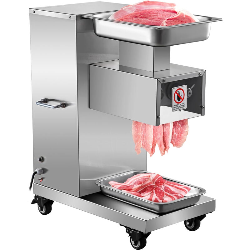 Vevor Hachoir electrique 750 w, Trancheur a viande vertical en Acier inoxydable, pour trancher divers aliments/tels que viande/charcuterie/roti de
