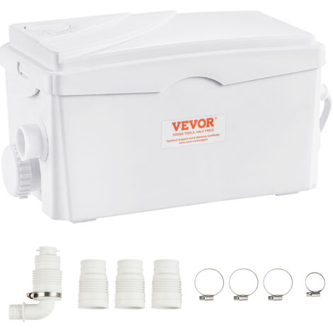 VEVOR Hebeanlage, 350 W, 6000 l/h Durchfluss, 7 m Förderhöhe, Abwasserpumpe mit 3 Wassereinlässen für Keller, Küche, Spüle, Dusche, Badewanne, Wäscheabwasserentsorgung, Aufspülmaschine