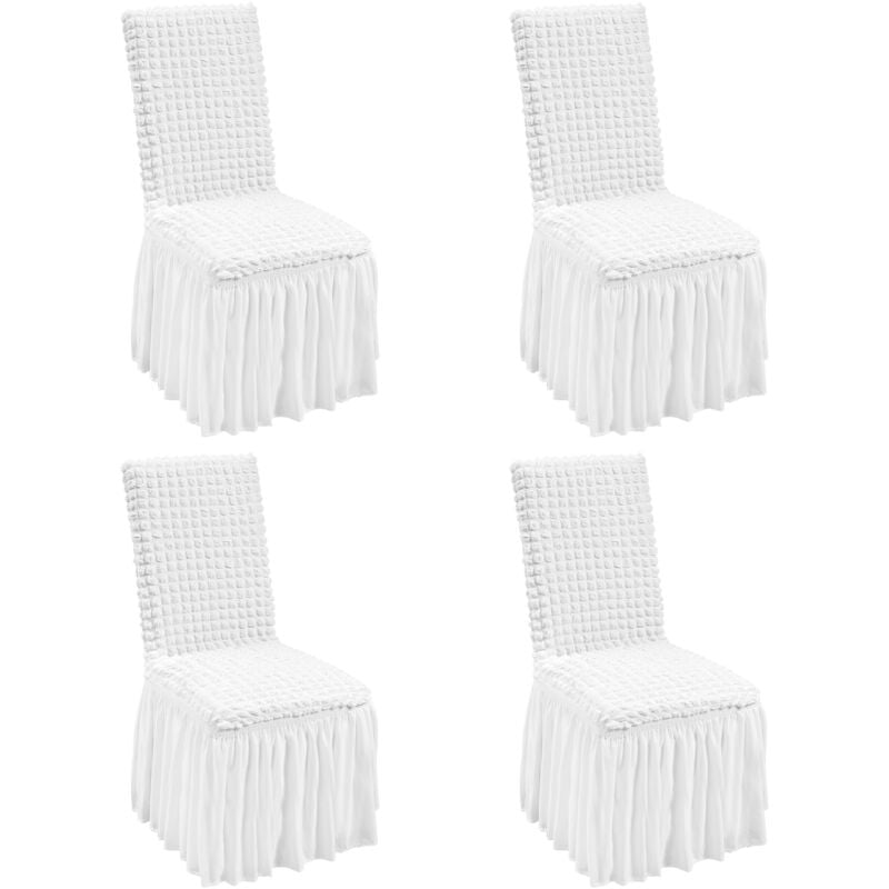 Mophorn - vevor Housses de chaise pliantes en elasthanne extensible, 4 pcs, housses de protection universelles avec jupe, amovibles et lavables, pour