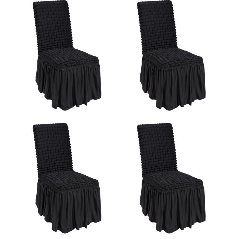 Mophorn - vevor Housses de chaise pliantes en elasthanne extensible, 4 pcs, housses de protection universelles avec jupe, amovibles et lavables, pour