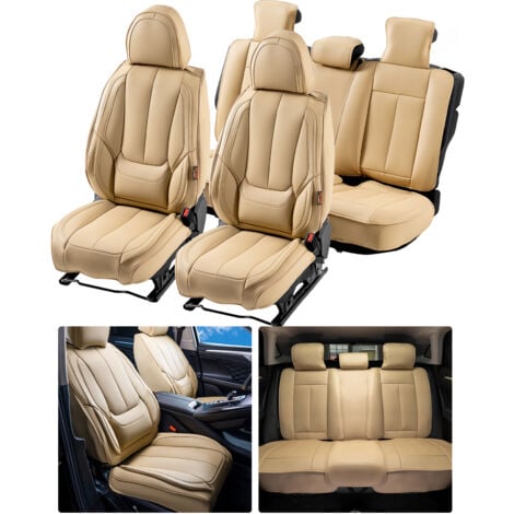 VEVOR Housses de siege de voiture universelles pour sieges avant et arriere, 13 pcs, housse de siege en simili-cuir, design entierement ferme, appuie-tete detachable, airbag, pour voitures SUV camions