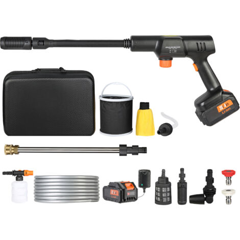 VEVOR Idropulitrice Portatile Senza Fili, Idropulitrice Autolavaggio da 652 PSI 1,0 GPM, Idropulitrice Portatile ad Alta Pressione con Batteria da 4,0 Ah, Pulitrice Portatile Accessori con Valigetta